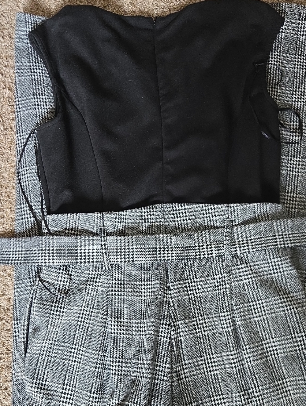 Elle Black And Plaid Jumpsuit - Picture 4 of 8